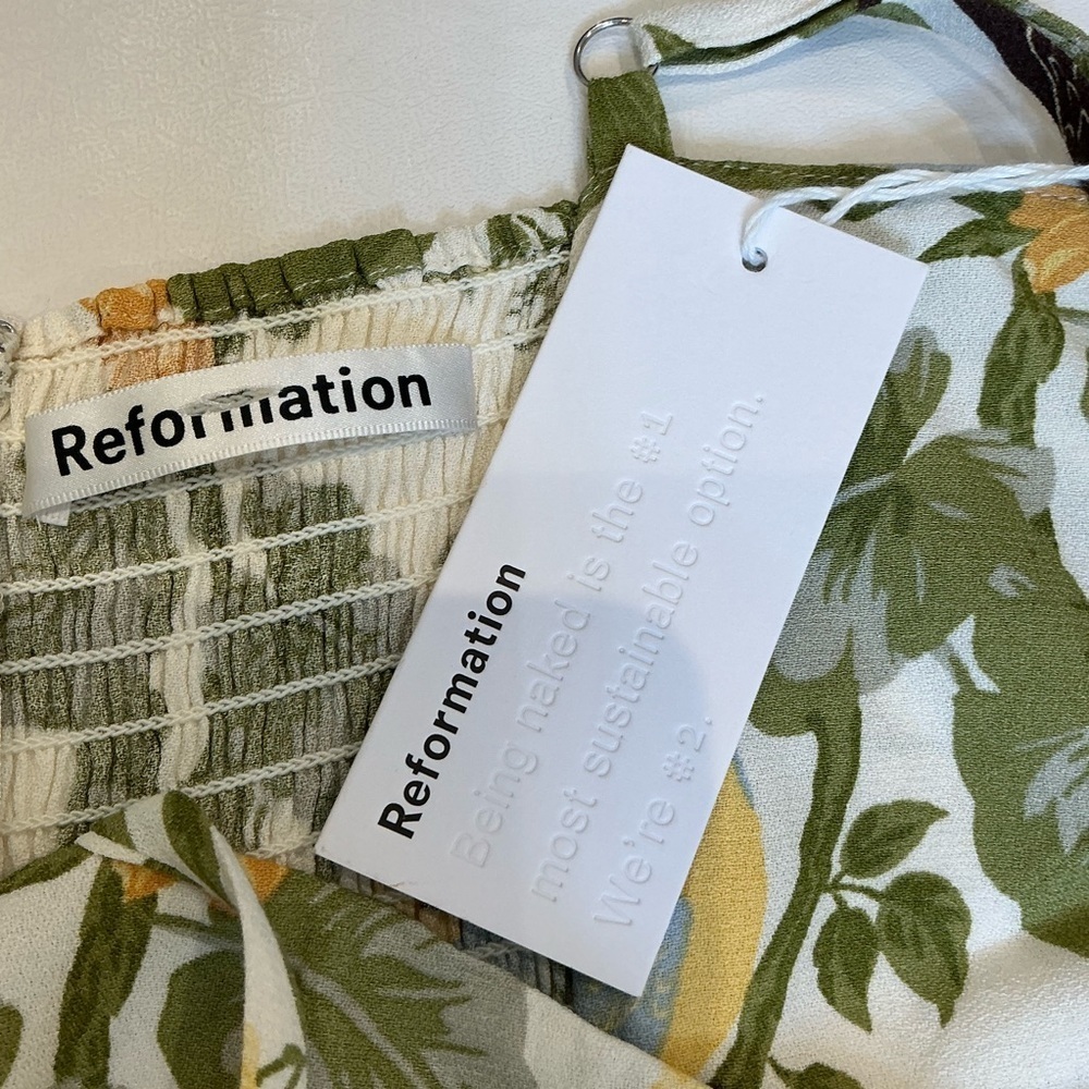 Reformation Rianne Tropics  Toucan Bird and Leaves Print Wrap Dress Size 12 - Picture 14 of 16